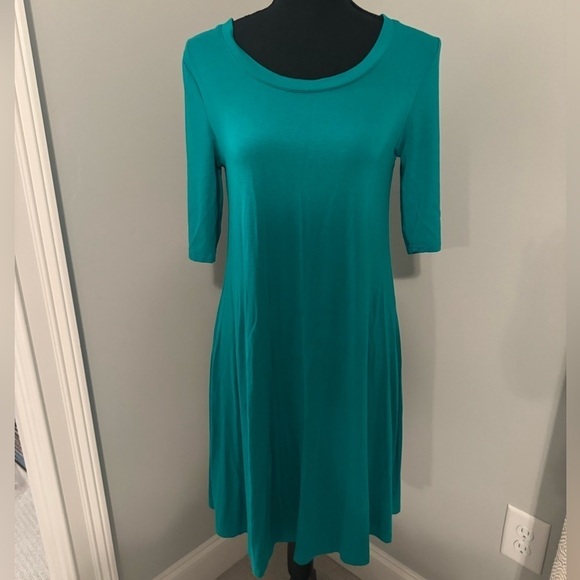 Cupio Dresses & Skirts - Cupio kelly green elbow sleeve cotton dress- size small